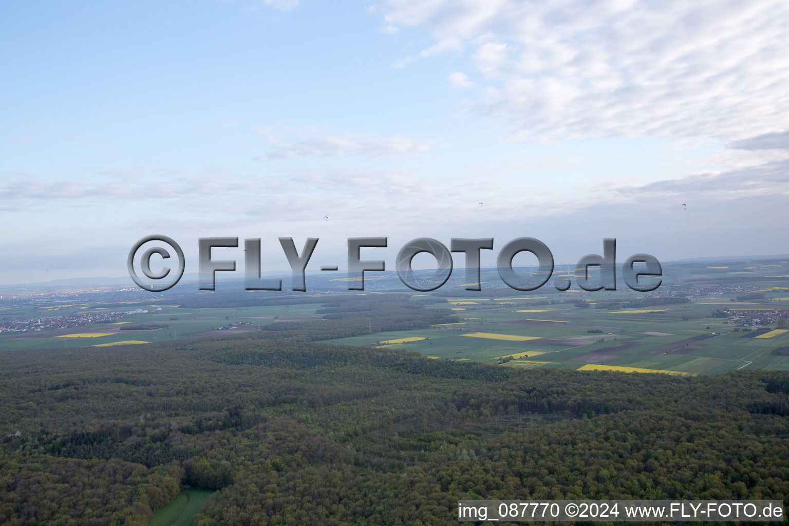 Aerial photograpy of Sulzheim in the state Bavaria, Germany