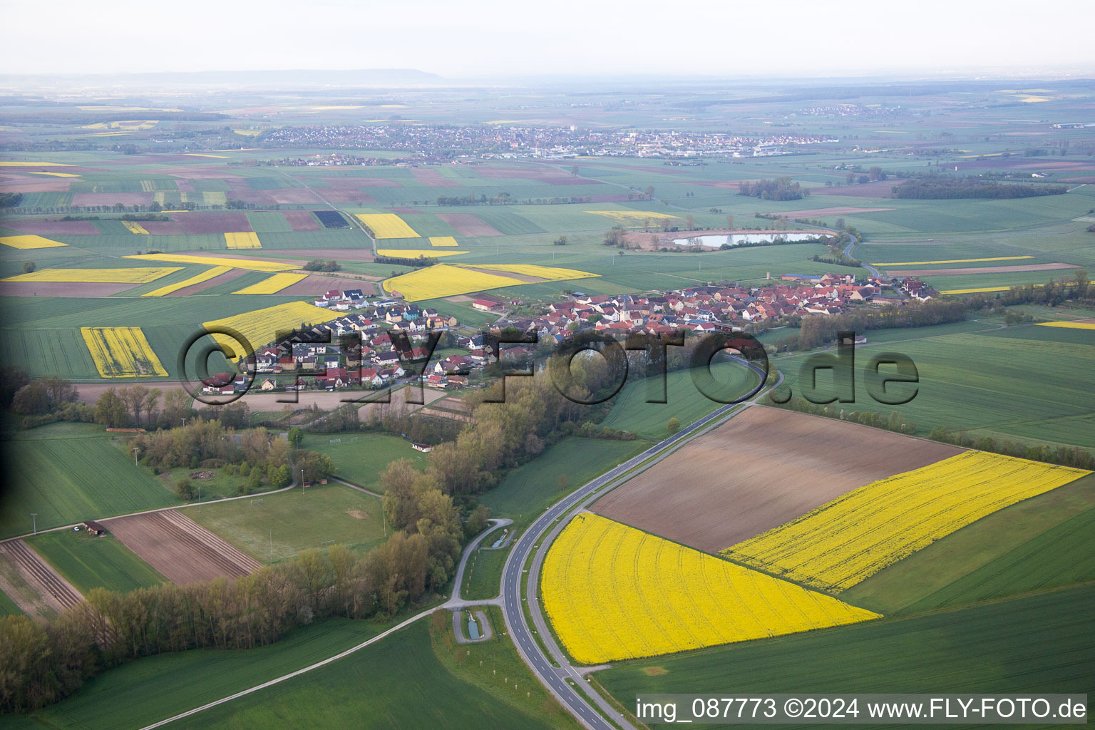 Oblique view of Sulzheim in the state Bavaria, Germany