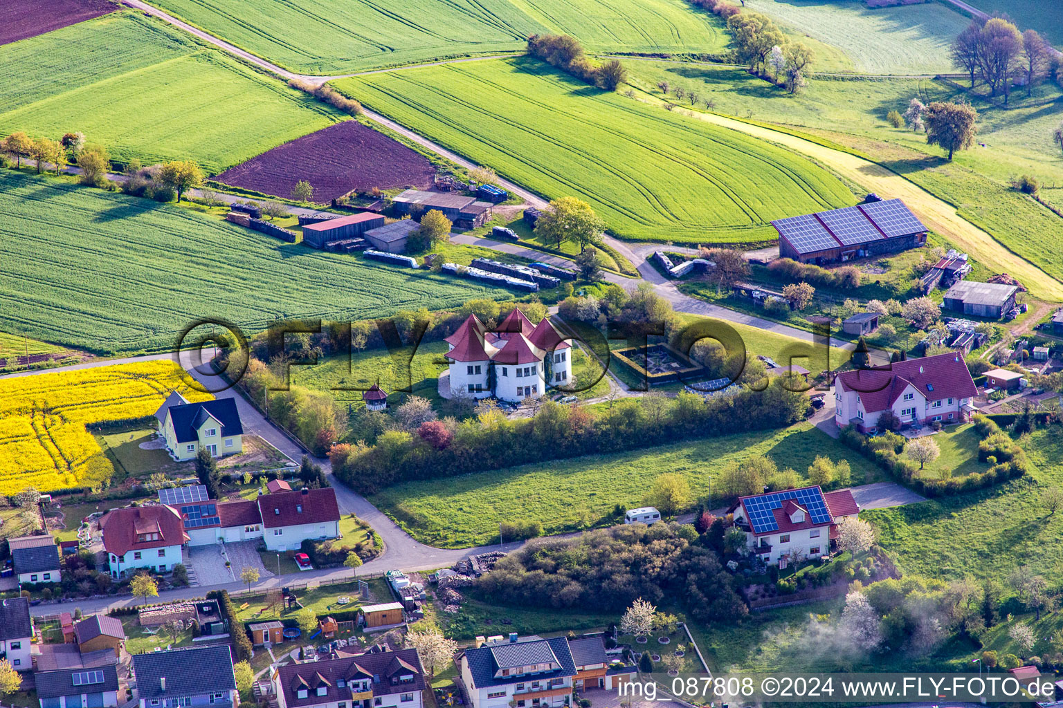 Aerial view of Theinheim in the state Bavaria, Germany