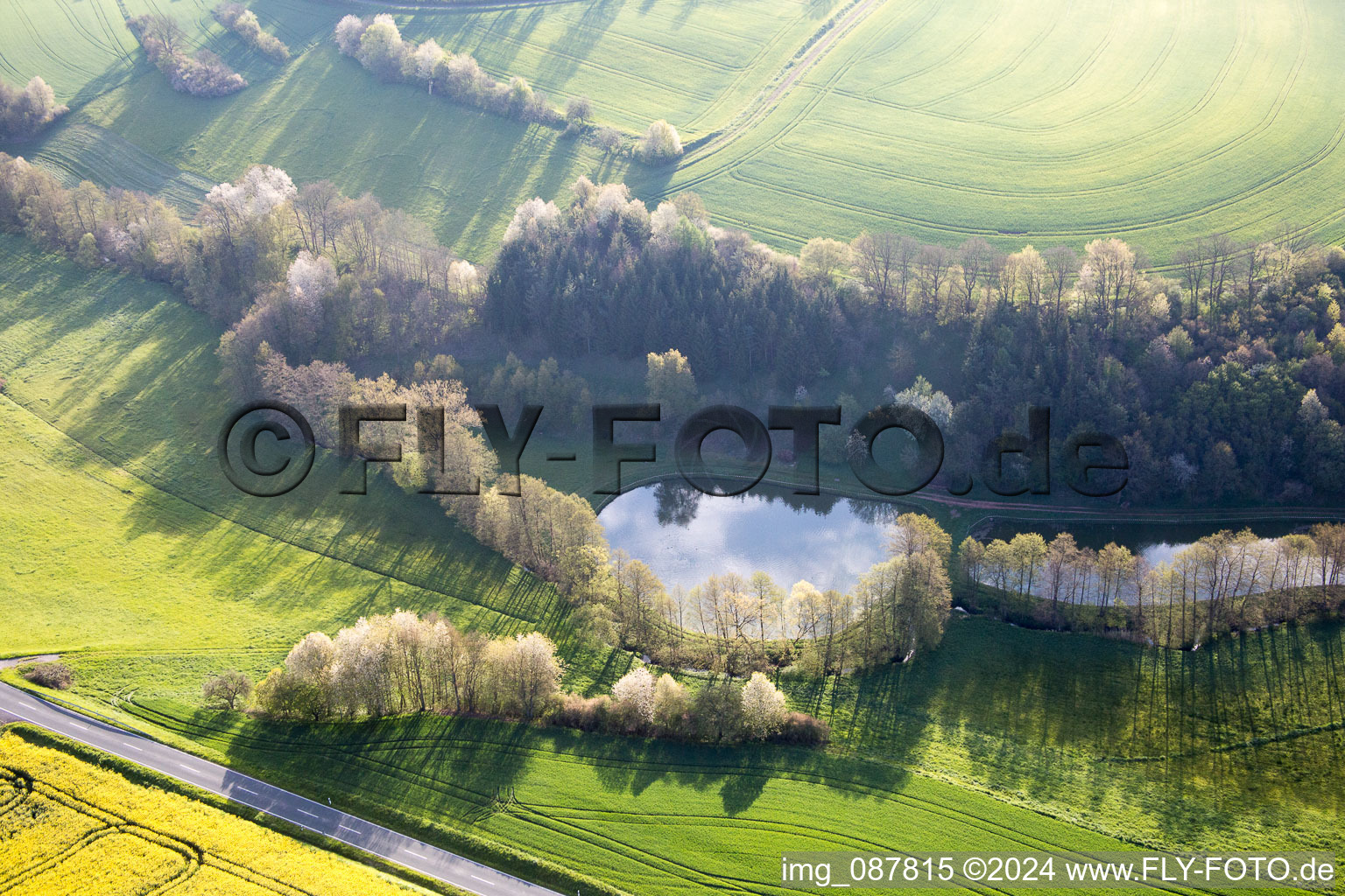 Aerial view of Prölsdorf in the state Bavaria, Germany