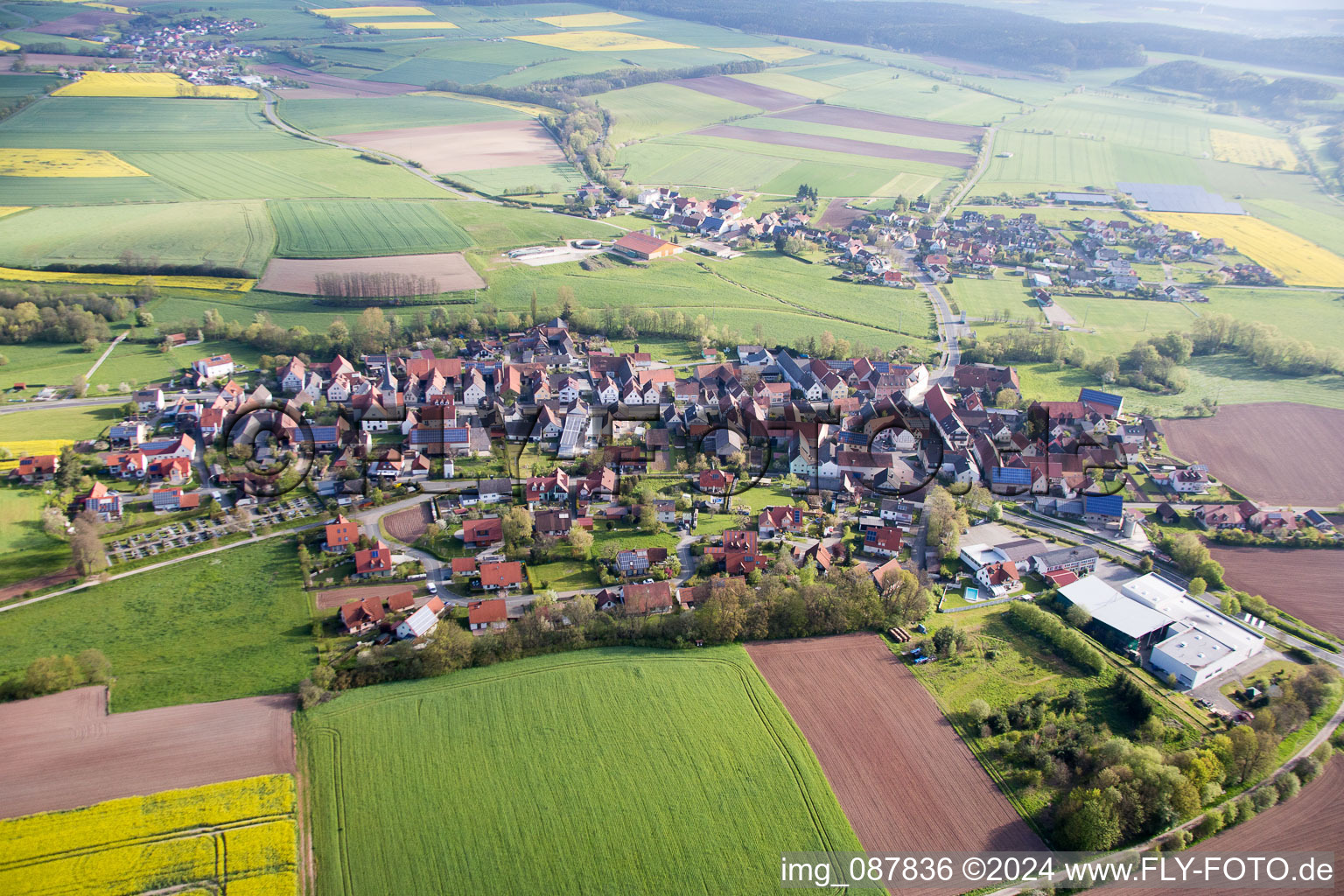 Aerial photograpy of Ampferbach in the state Bavaria, Germany