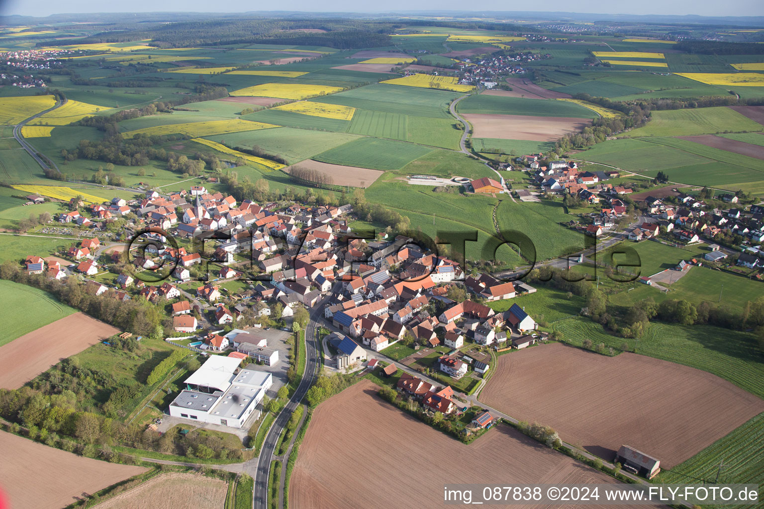 Oblique view of Ampferbach in the state Bavaria, Germany