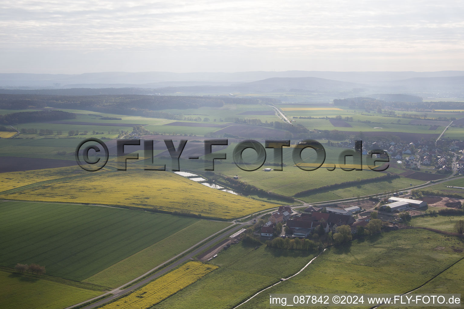 Aerial view of Burgebrach in the state Bavaria, Germany