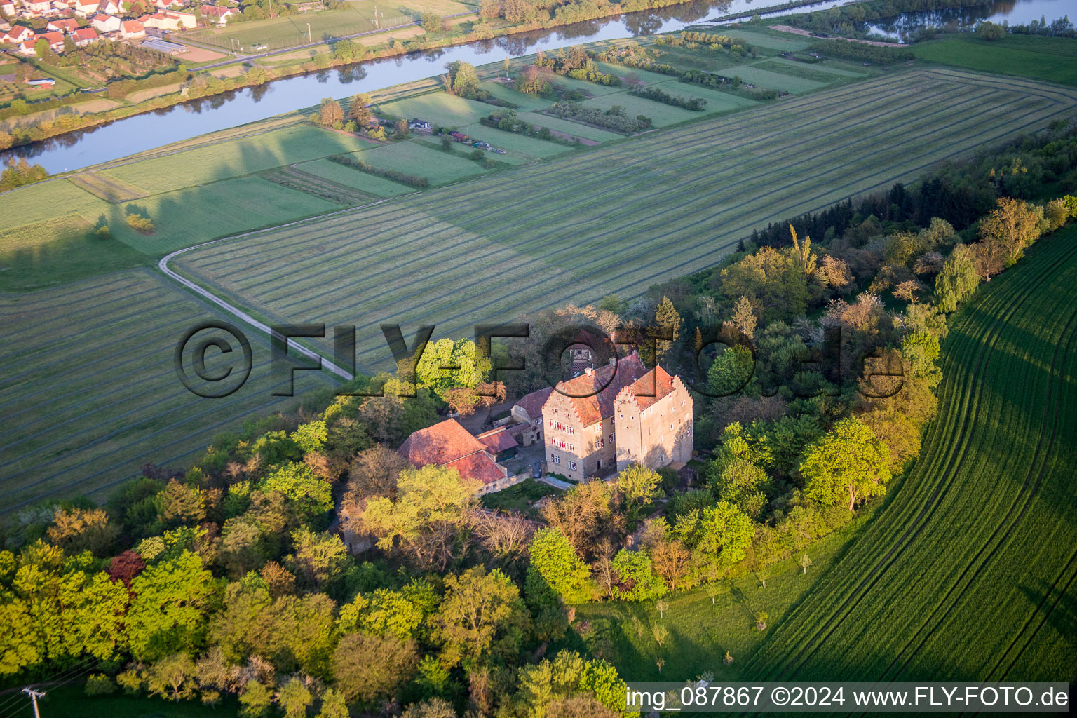 Castle of Schloss Klingenberg on the shore of the river Main in Wipfeld in the state Bavaria