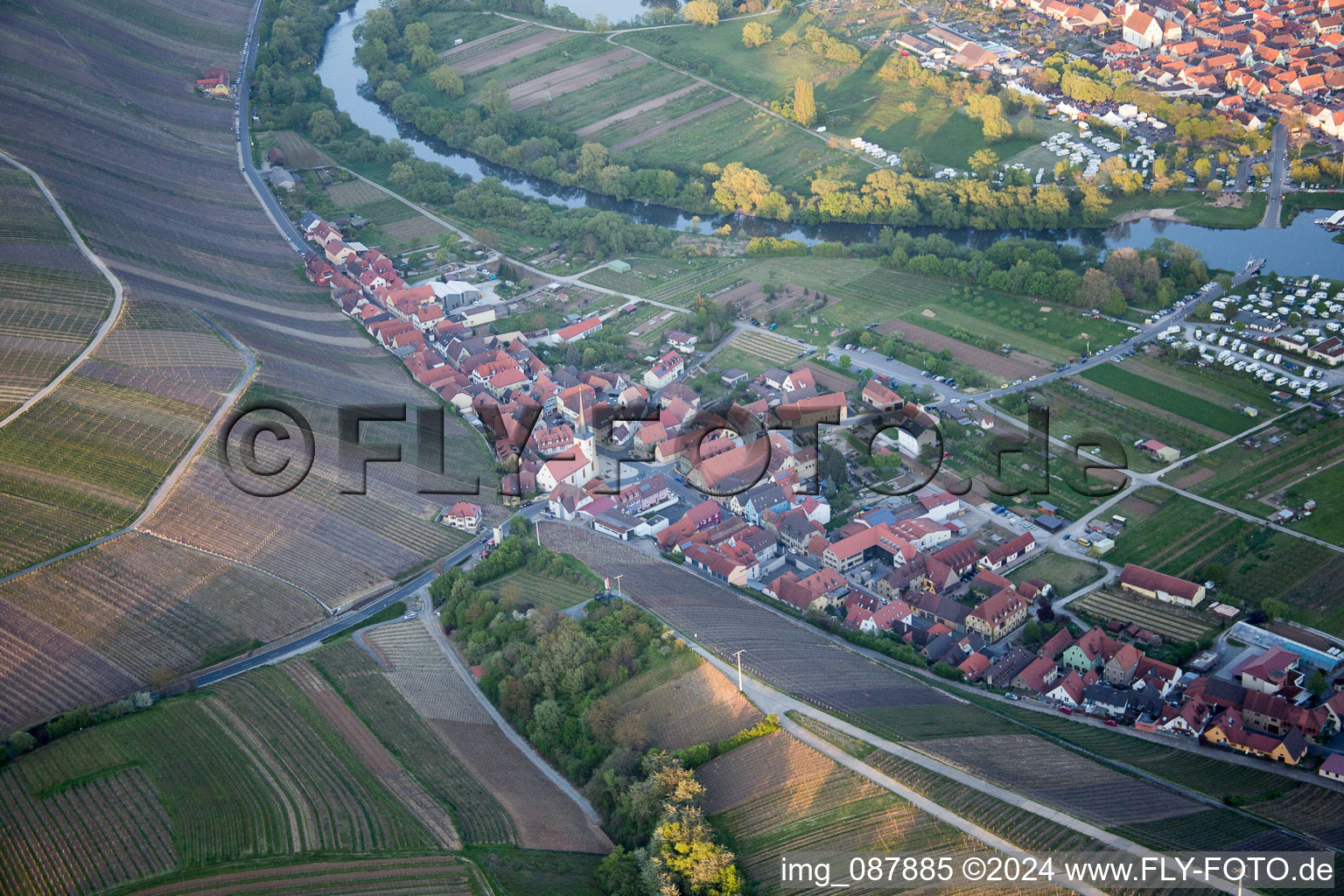 Campsite in the district Escherndorf in Volkach in the state Bavaria, Germany