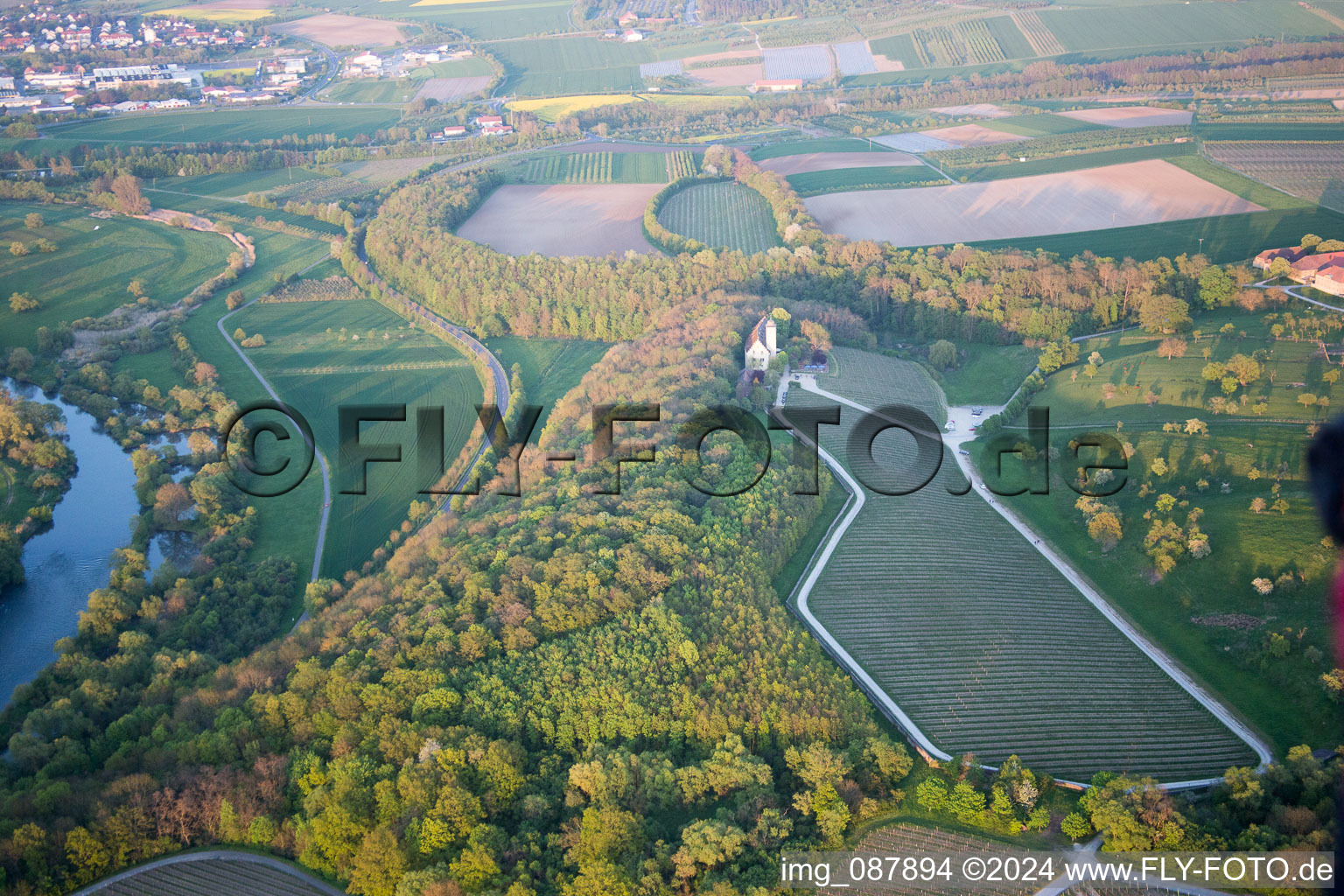 Aerial view of Hallburg in the state Bavaria, Germany