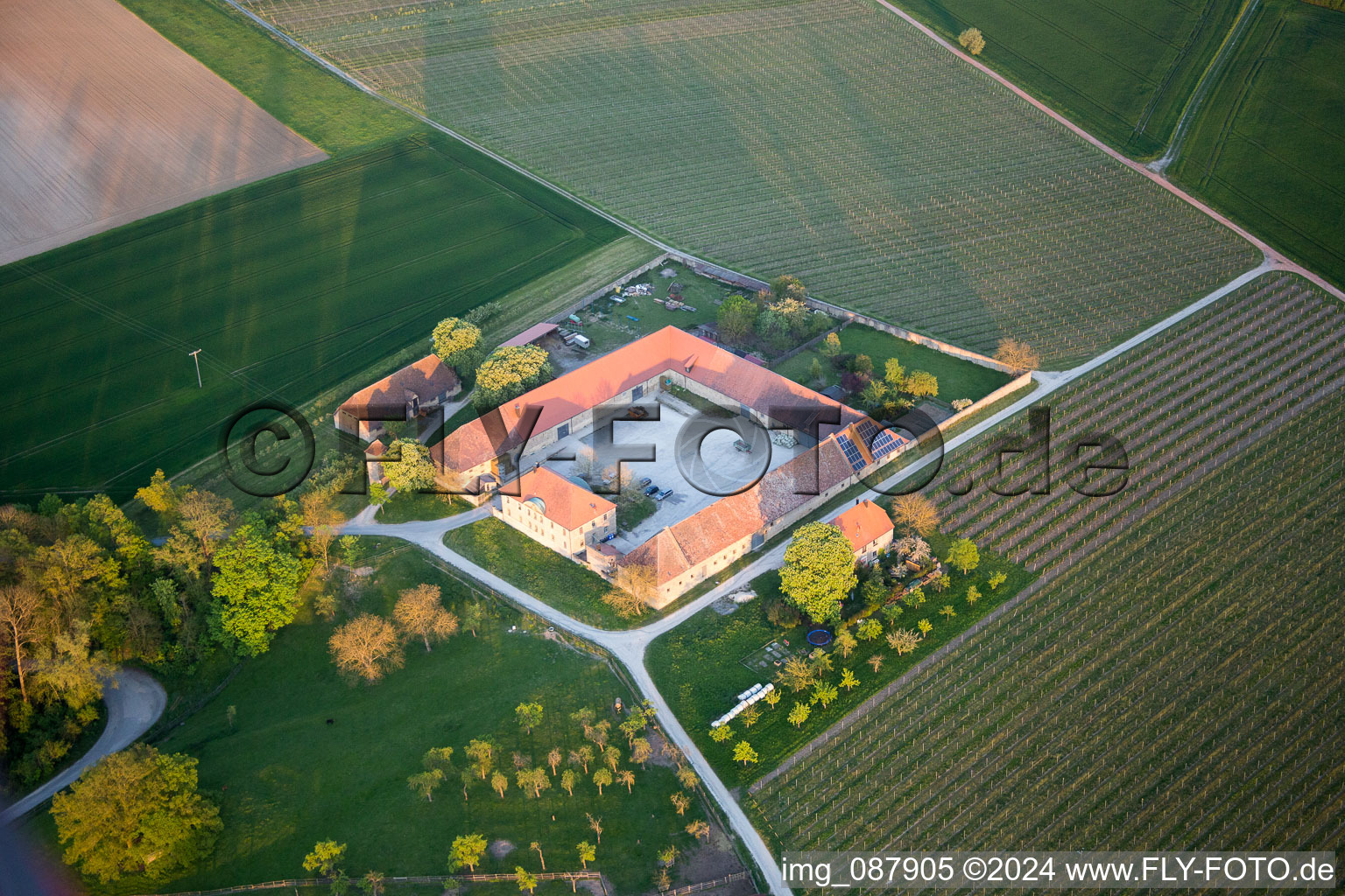 Oblique view of Hallburg in the state Bavaria, Germany