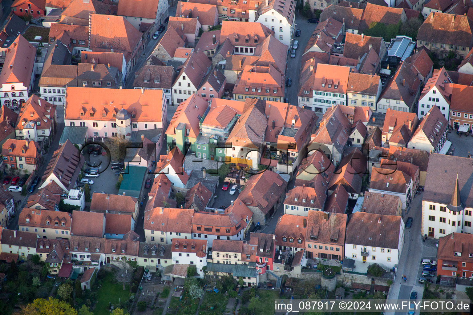 Volkach in the state Bavaria, Germany out of the air