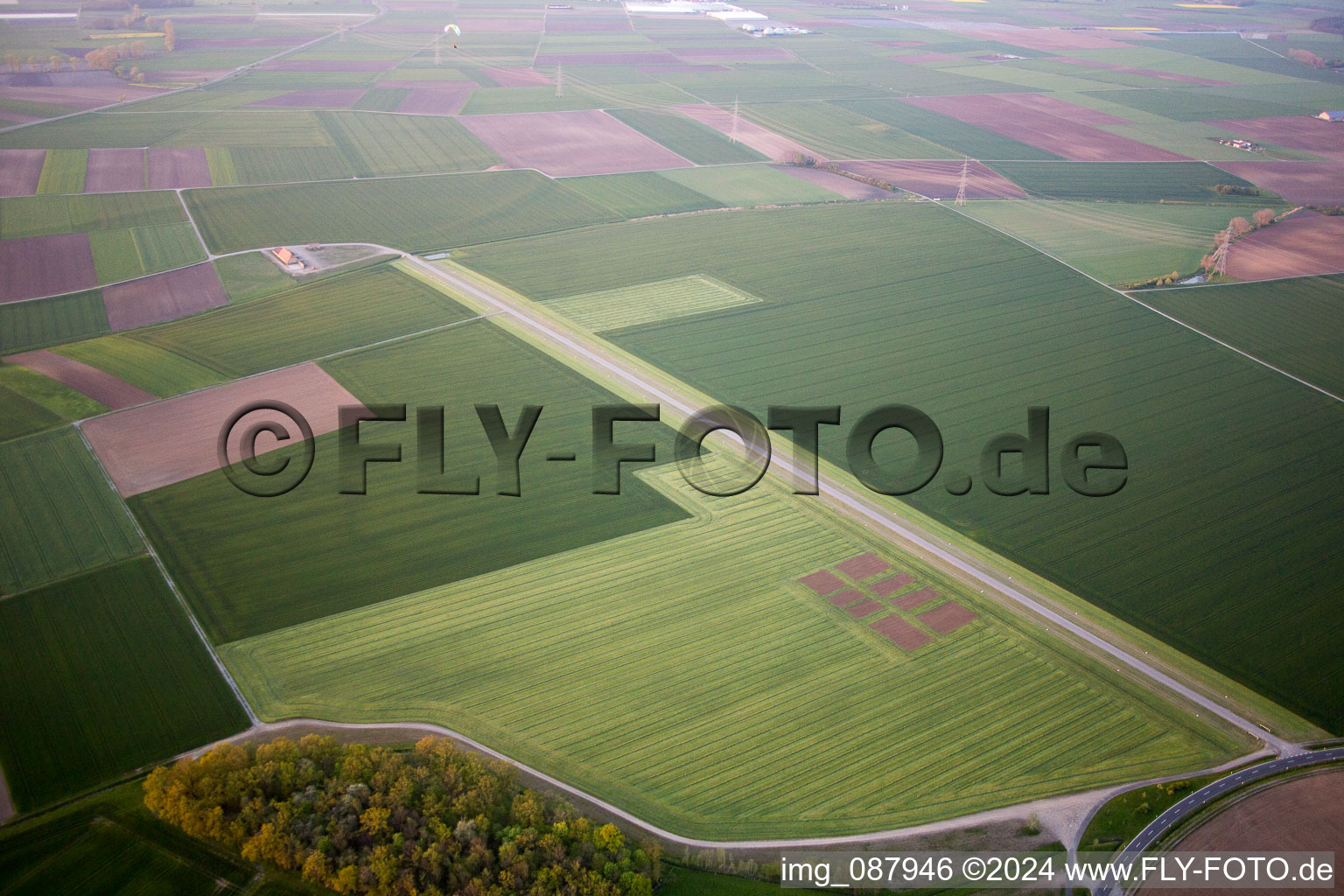 Aerial view of Kolitzheim in the state Bavaria, Germany