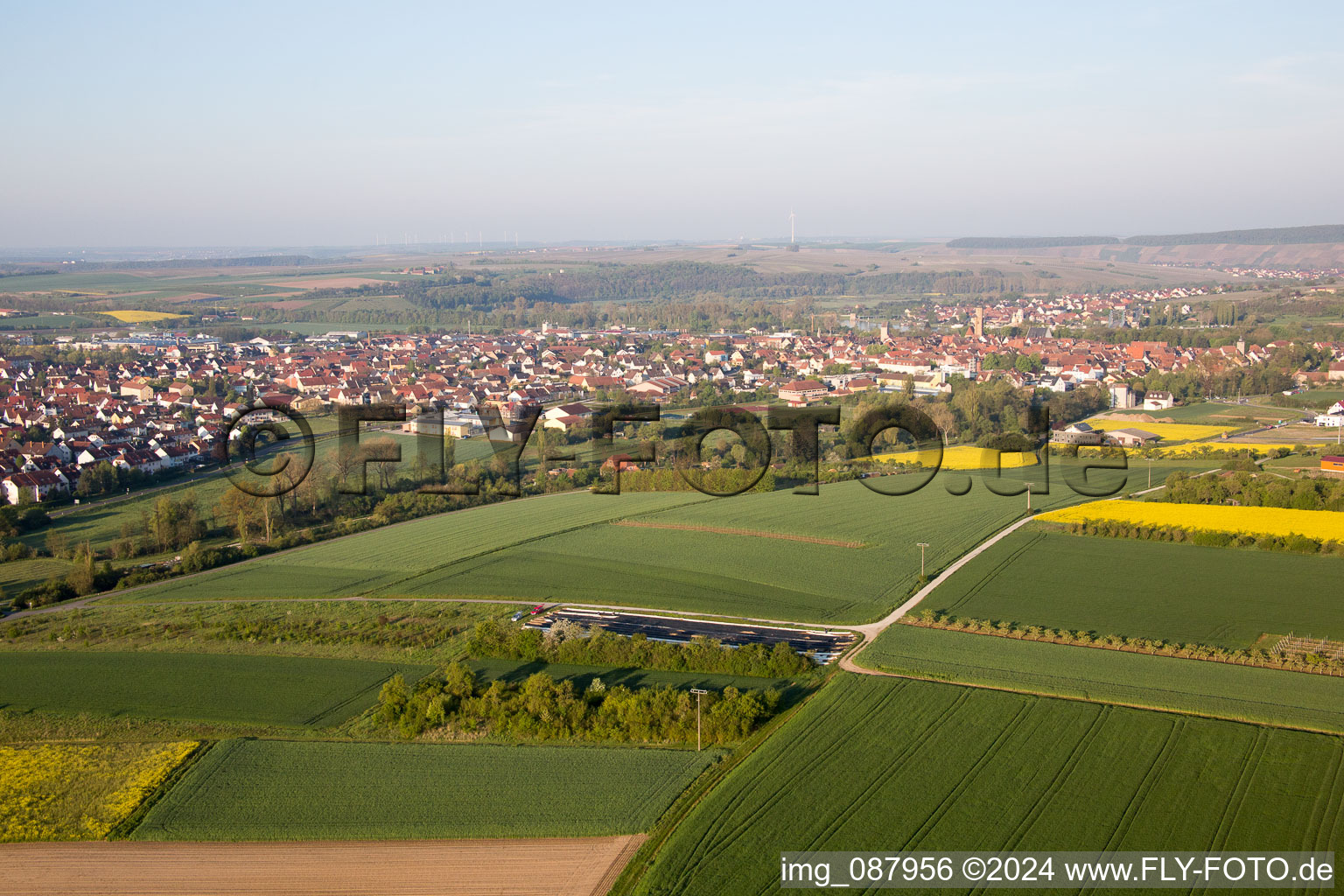 Drone image of Volkach in the state Bavaria, Germany