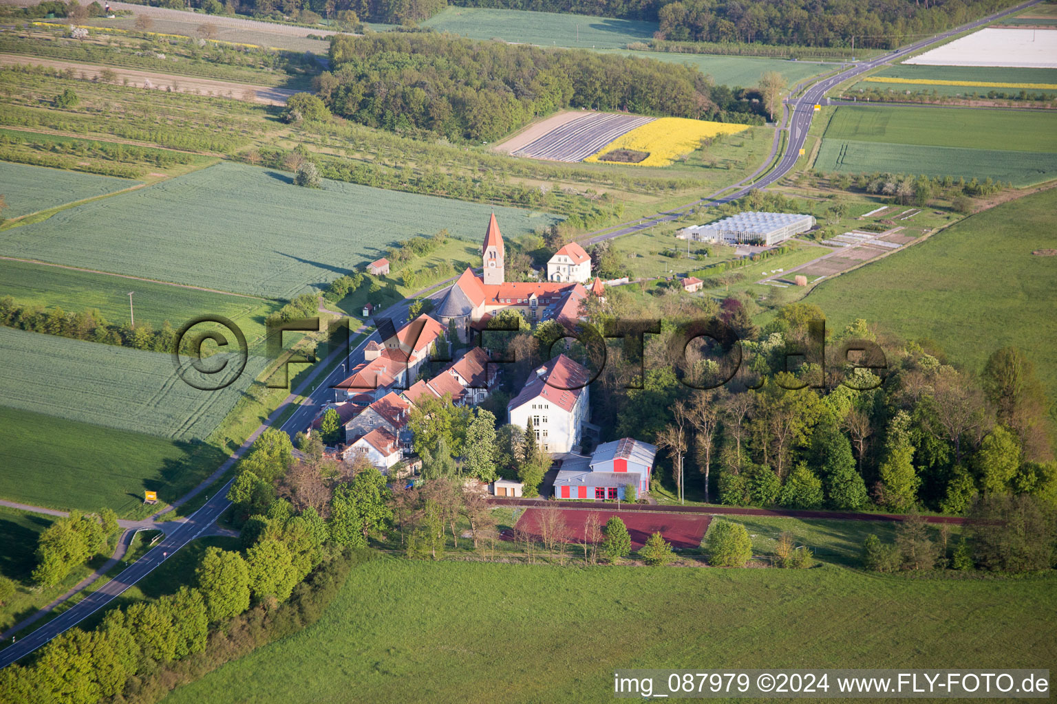 Hirschfeld in the state Bavaria, Germany from the plane