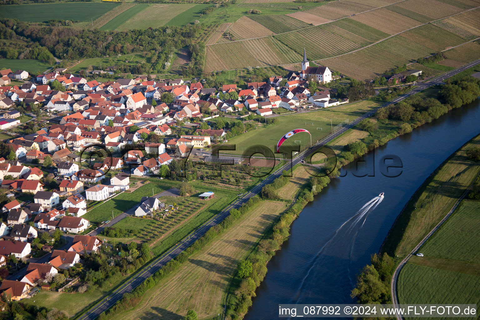 Drone image of Wipfeld in the state Bavaria, Germany