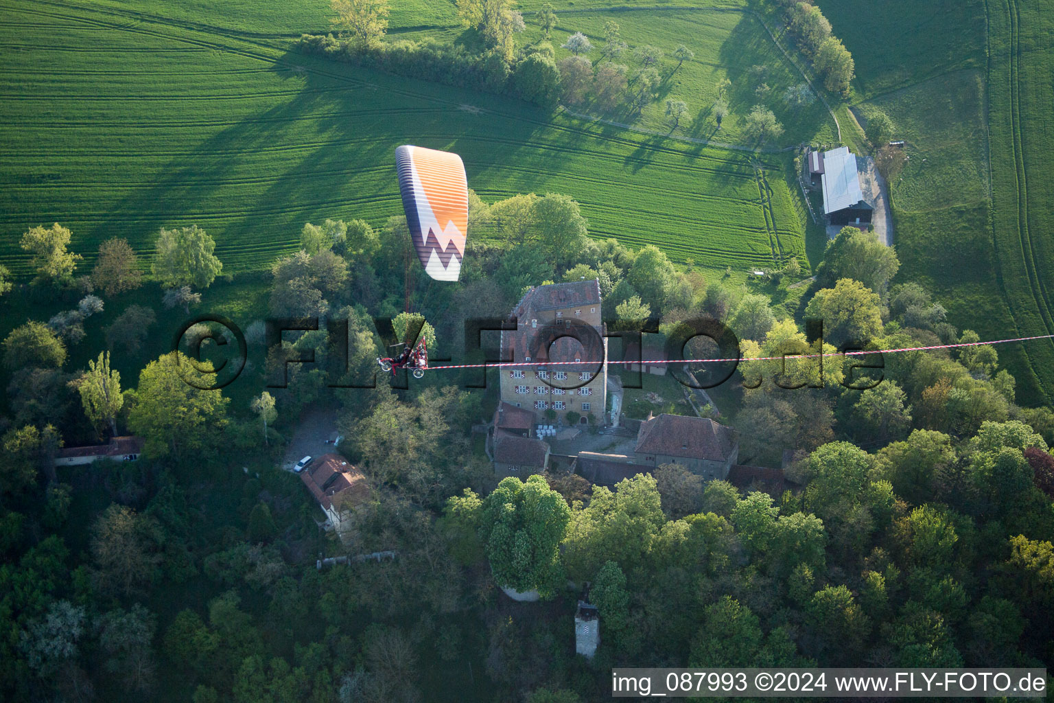 Wipfeld in the state Bavaria, Germany from the drone perspective