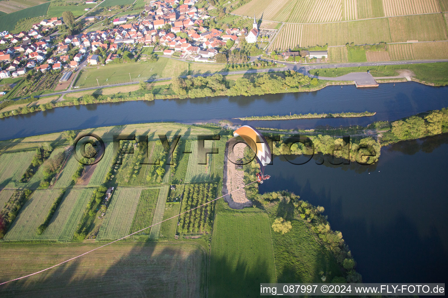 Wipfeld in the state Bavaria, Germany from a drone