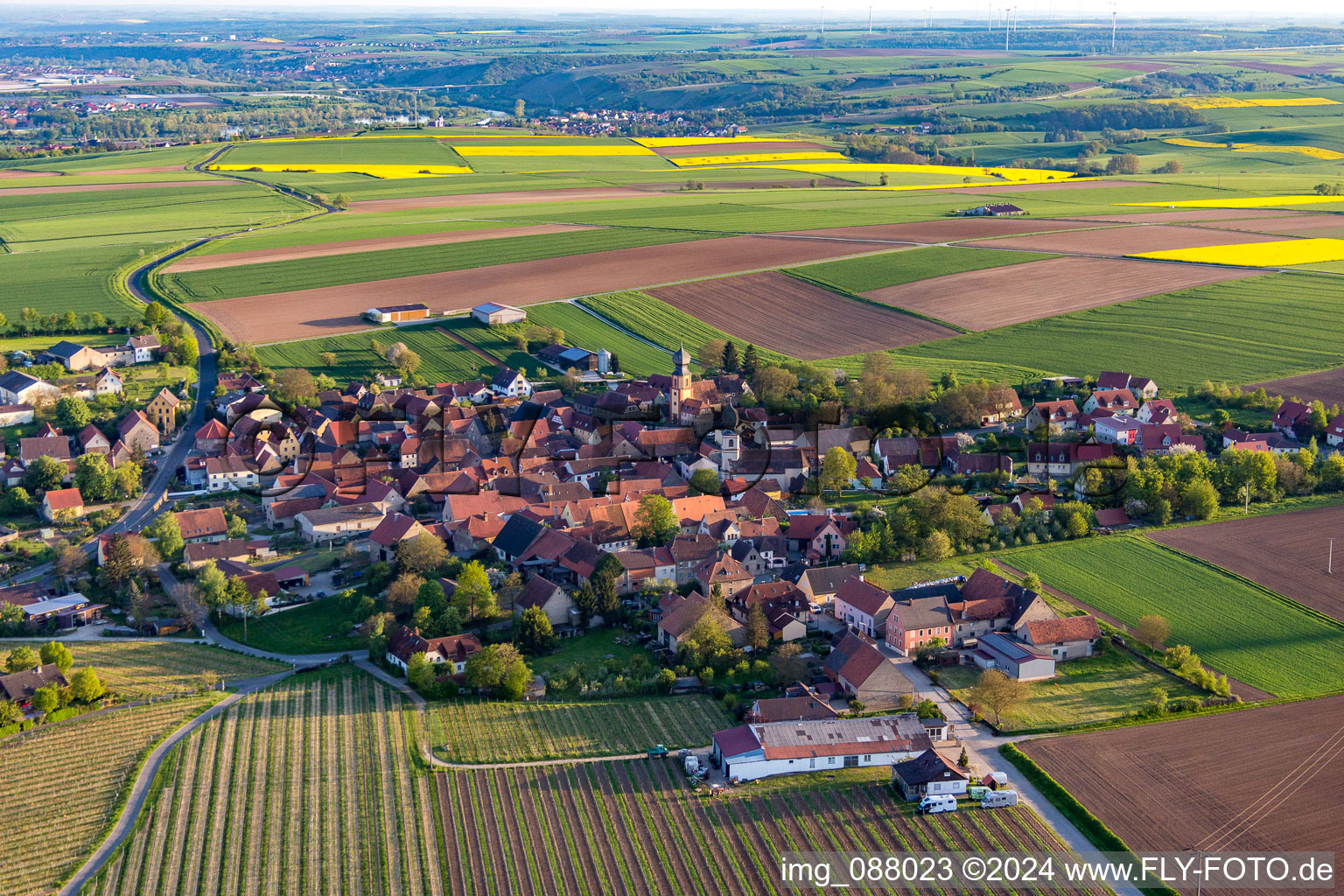 Aerial photograpy of Neuses am Berg in the state Bavaria, Germany