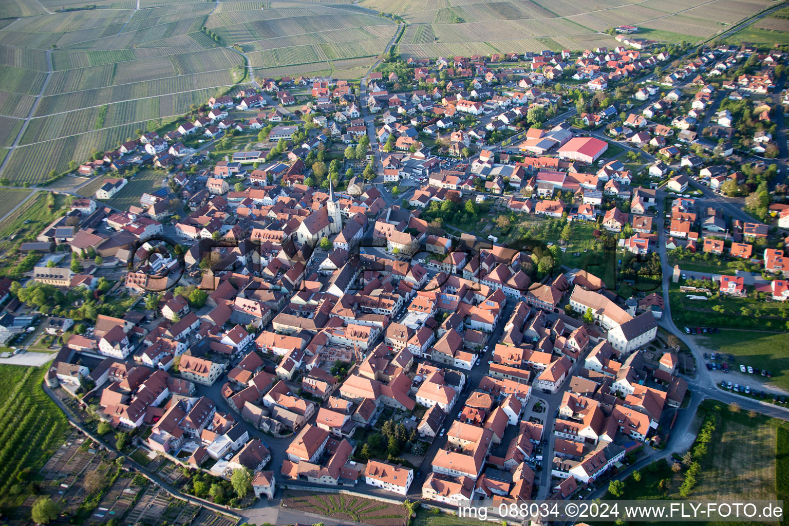 Sommerach in the state Bavaria, Germany out of the air