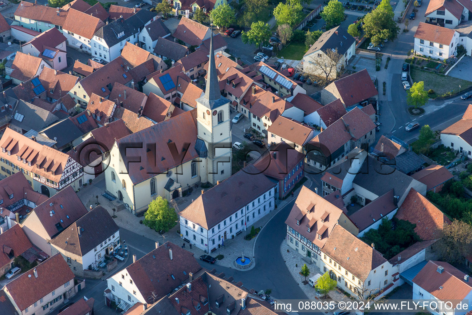 Church building St. Eucharius in Sommerach in the state Bavaria, Germany