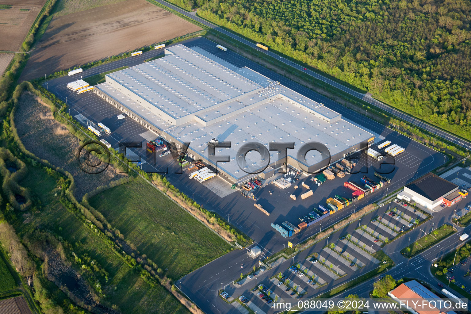 Aerial photograpy of Albertshofen in the state Bavaria, Germany