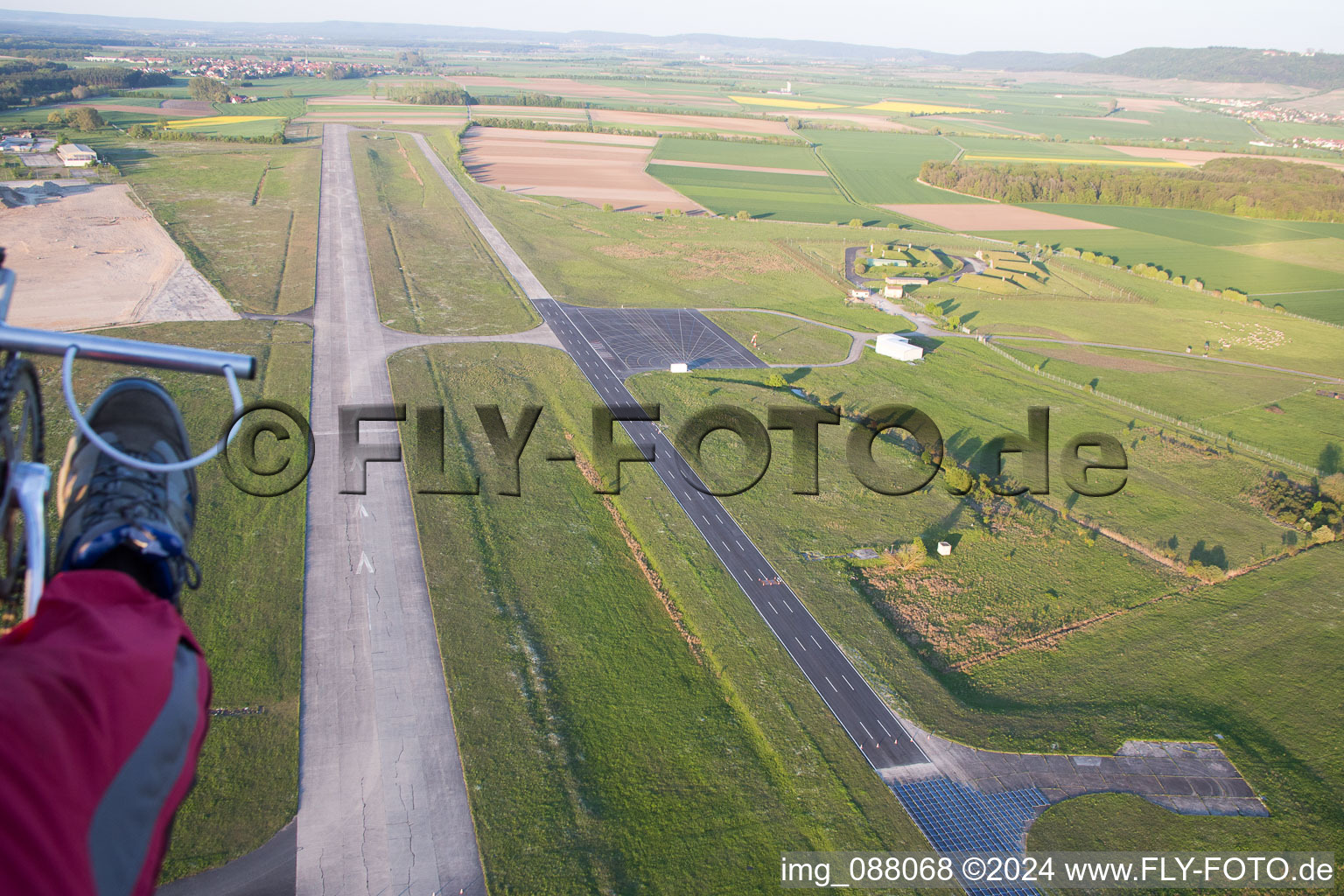 Aerial photograpy of Airfield in Kitzingen in the state Bavaria, Germany