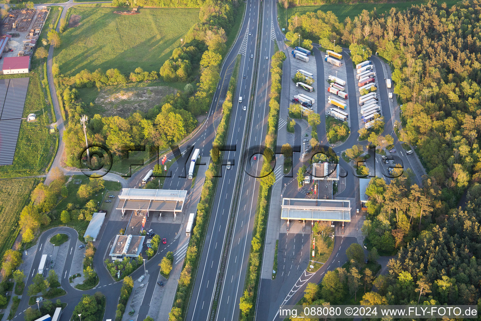 A3 motorway service area in Kitzingen in the state Bavaria, Germany