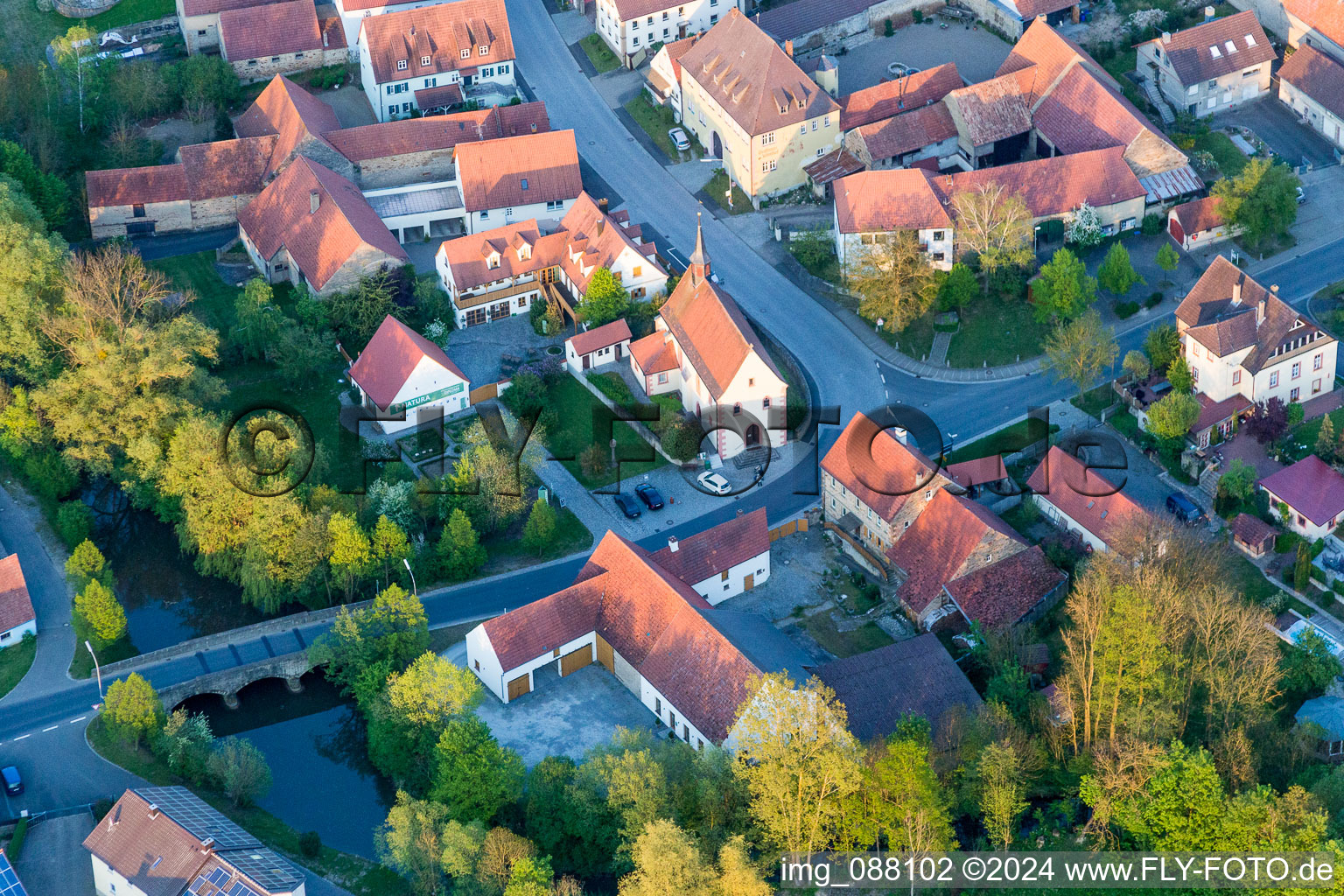 Church building in the village of in the district Laub in Prichsenstadt in the state Bavaria, Germany