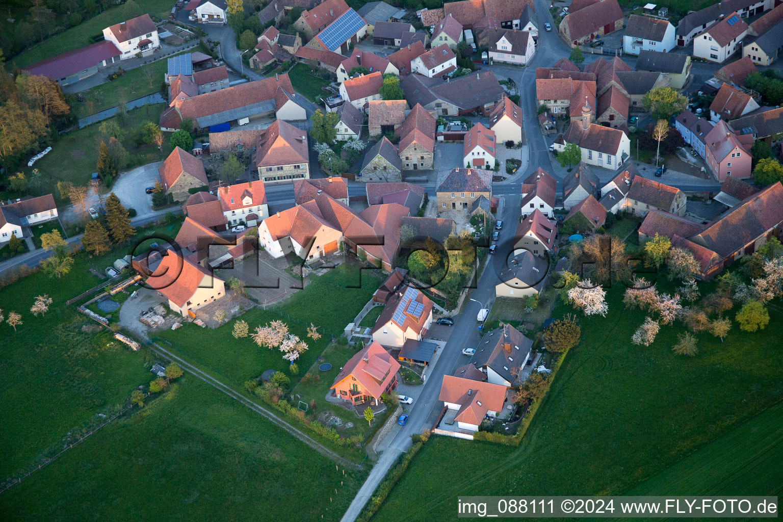 Aerial view of Brünnau in the state Bavaria, Germany