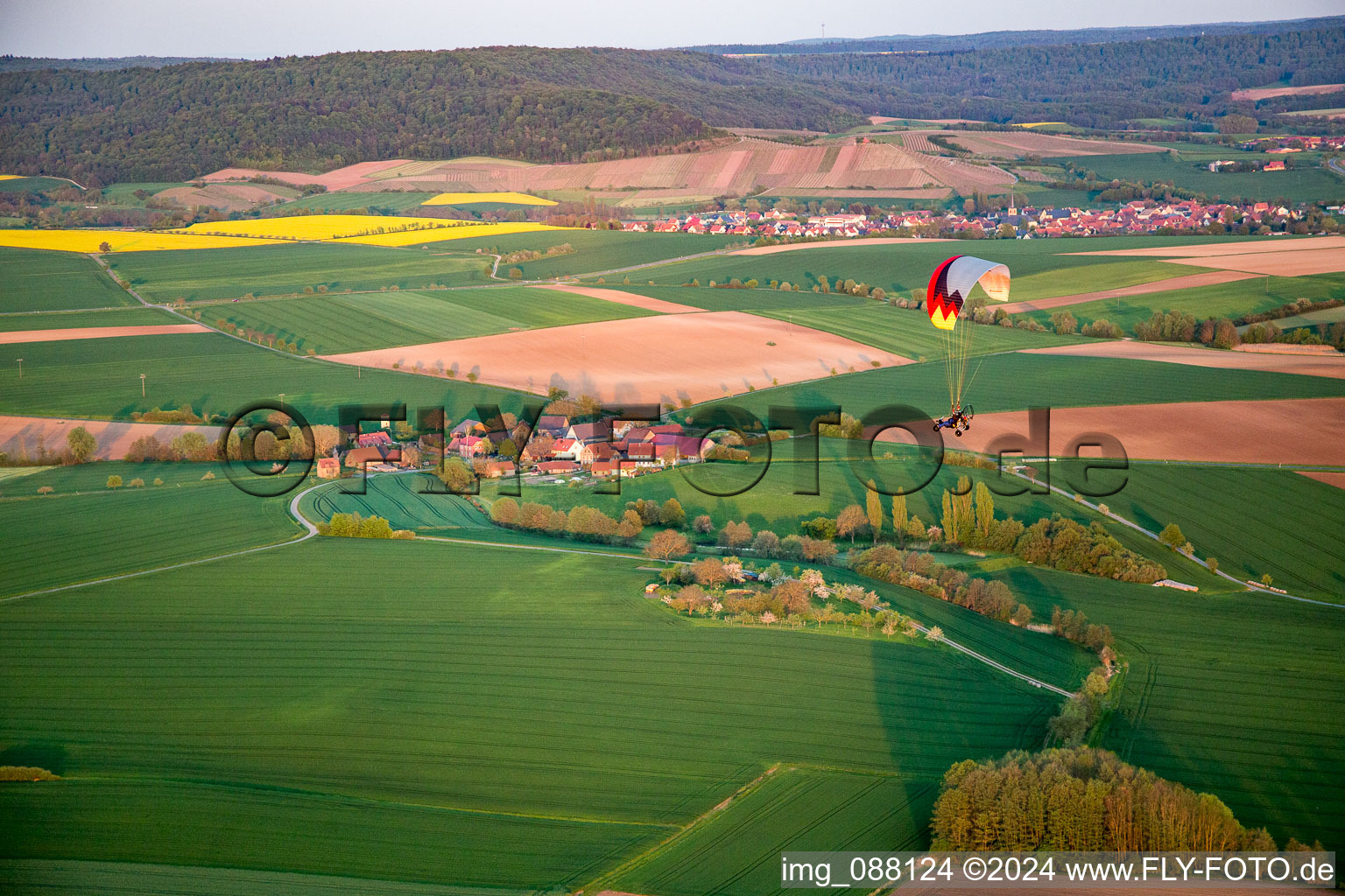 Aerial photograpy of Schallfeld in the state Bavaria, Germany