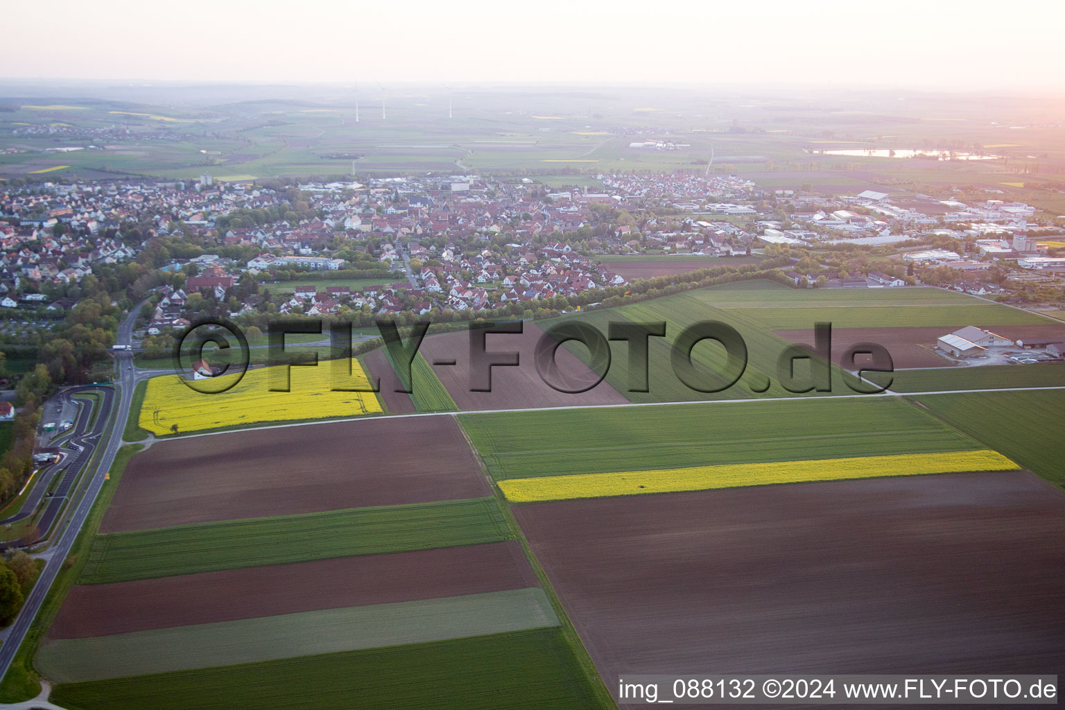 Aerial view of Gerolzhofen in the state Bavaria, Germany