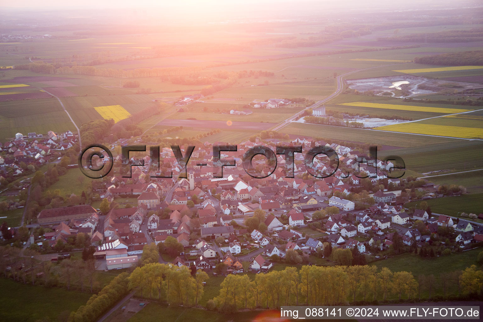 Sulzheim in the state Bavaria, Germany out of the air