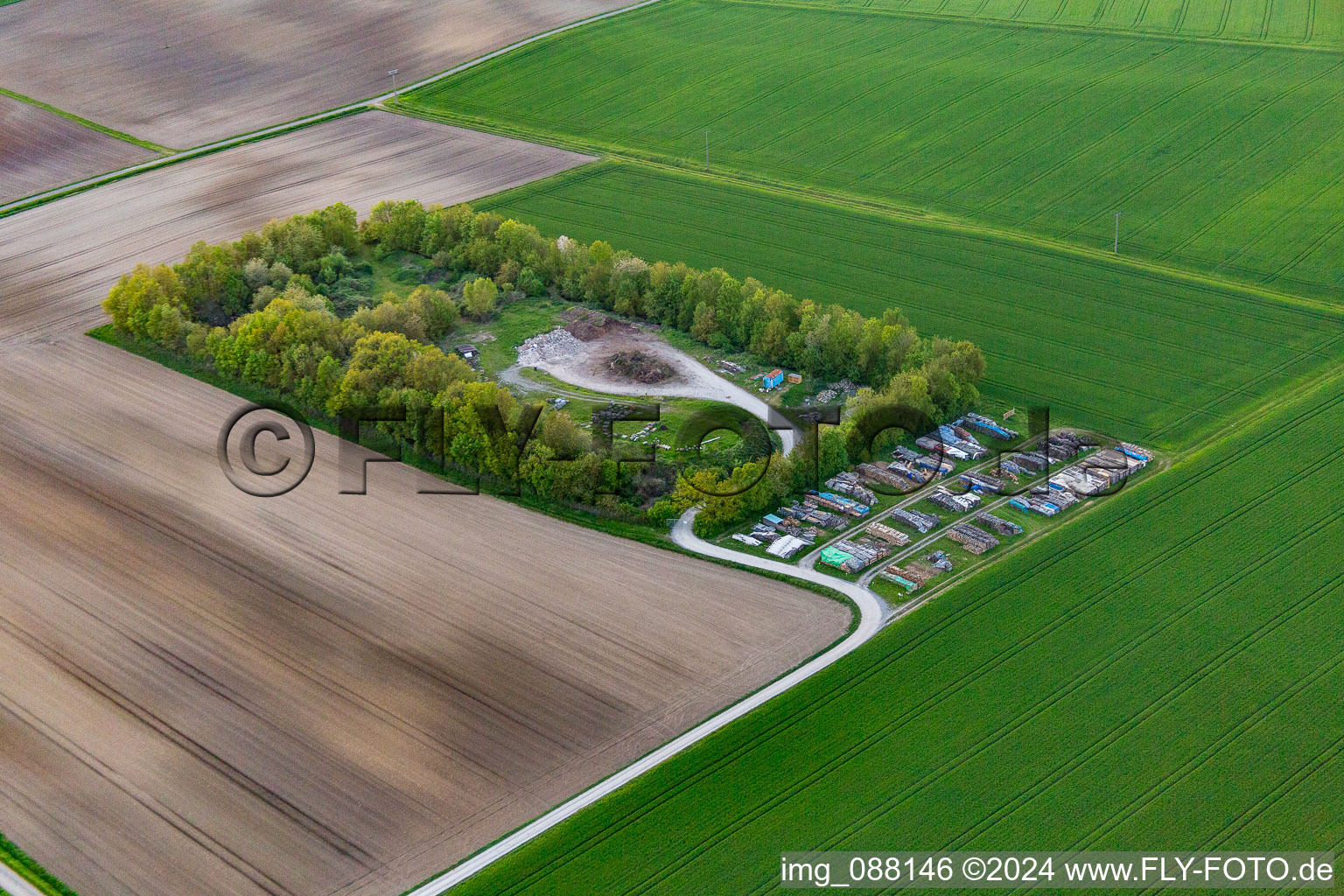 Aerial photograpy of Grettstadt in the state Bavaria, Germany