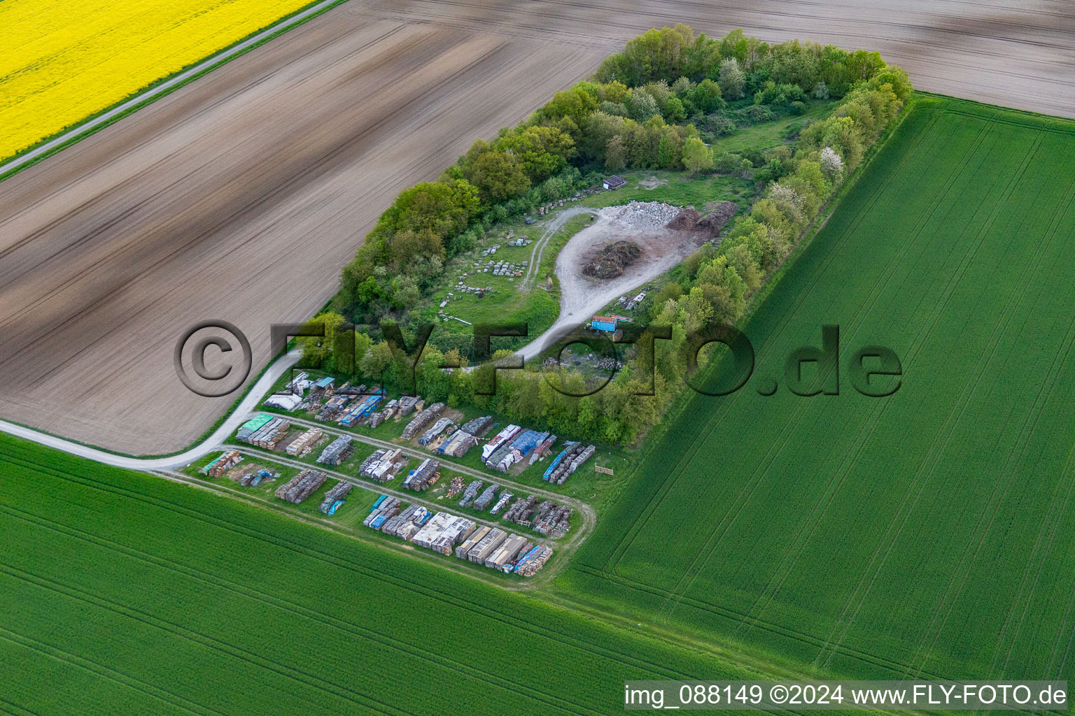 Grettstadt in the state Bavaria, Germany from above