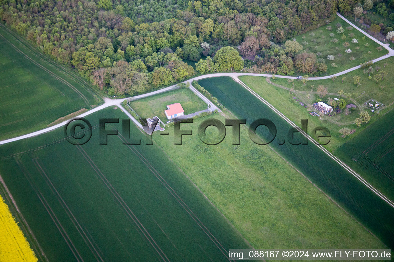 Aerial photograpy of Observation tower in Sennfeld in the state Bavaria, Germany