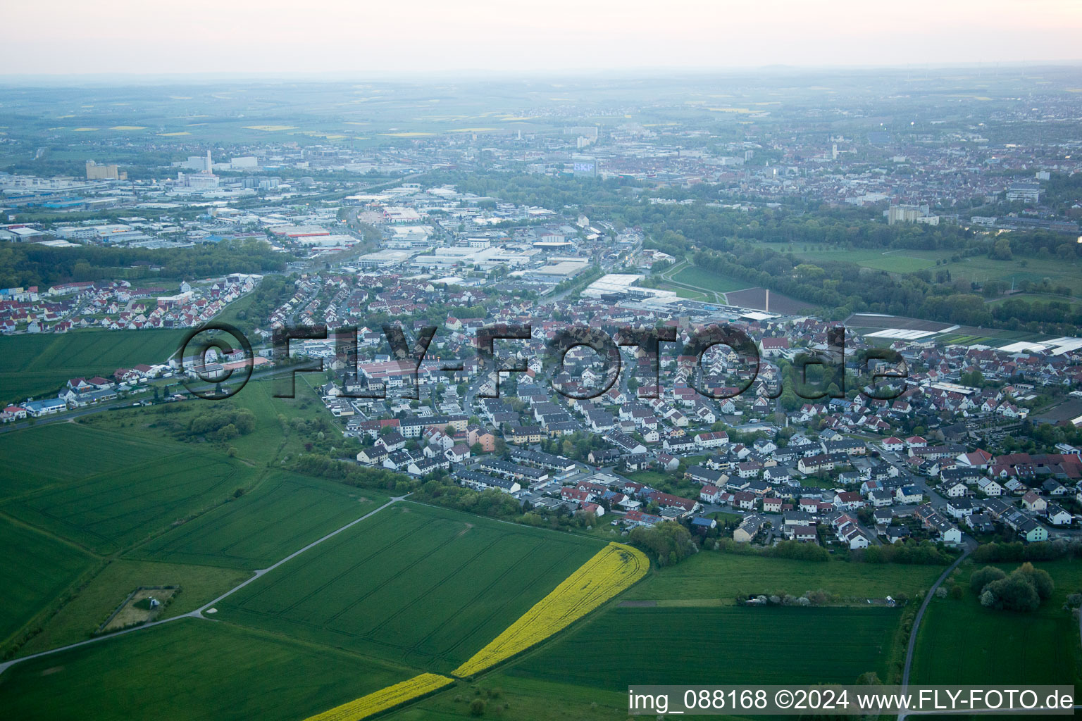 Sennfeld in the state Bavaria, Germany out of the air