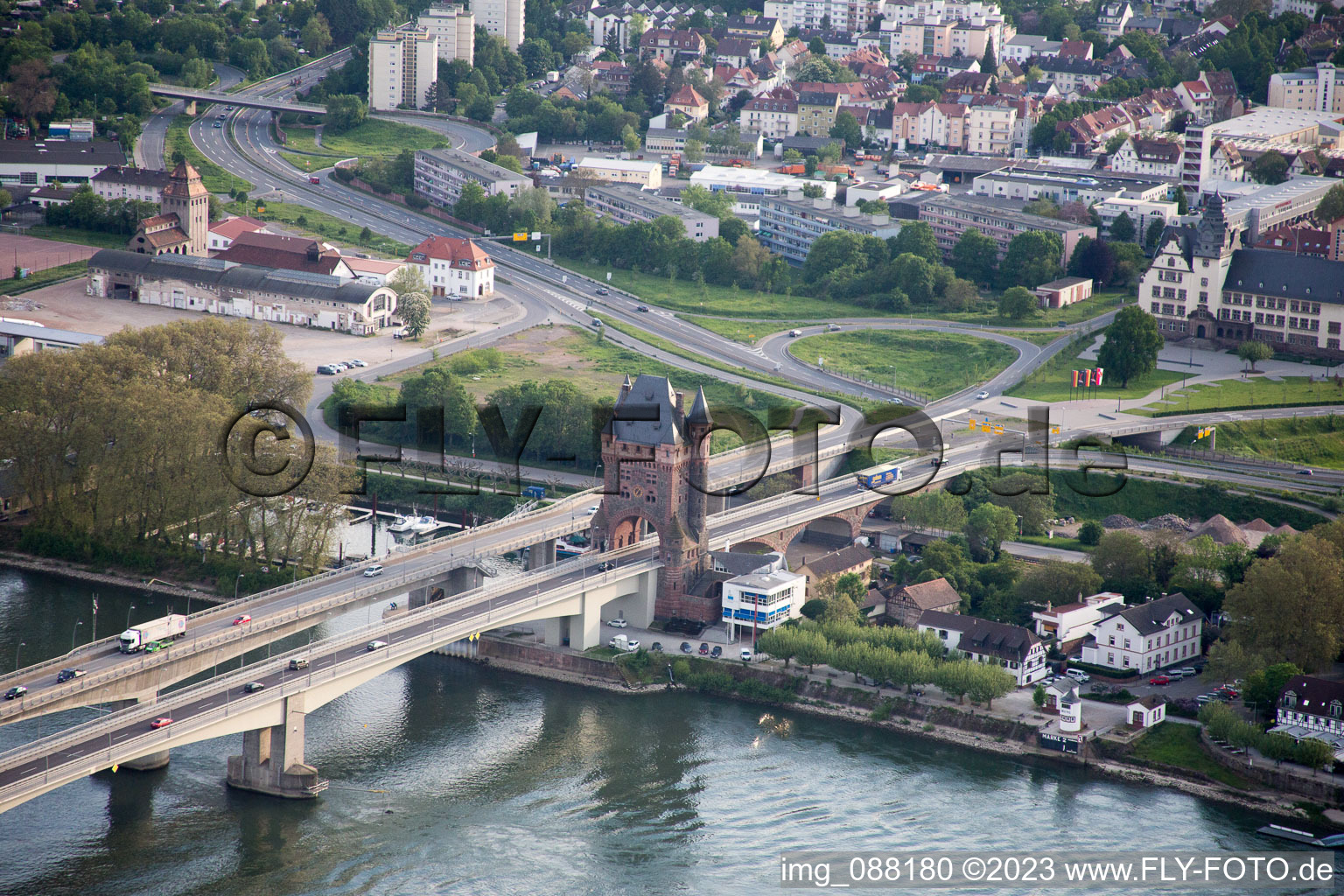 Nibelungen Bridge in Worms in the state Rhineland-Palatinate, Germany