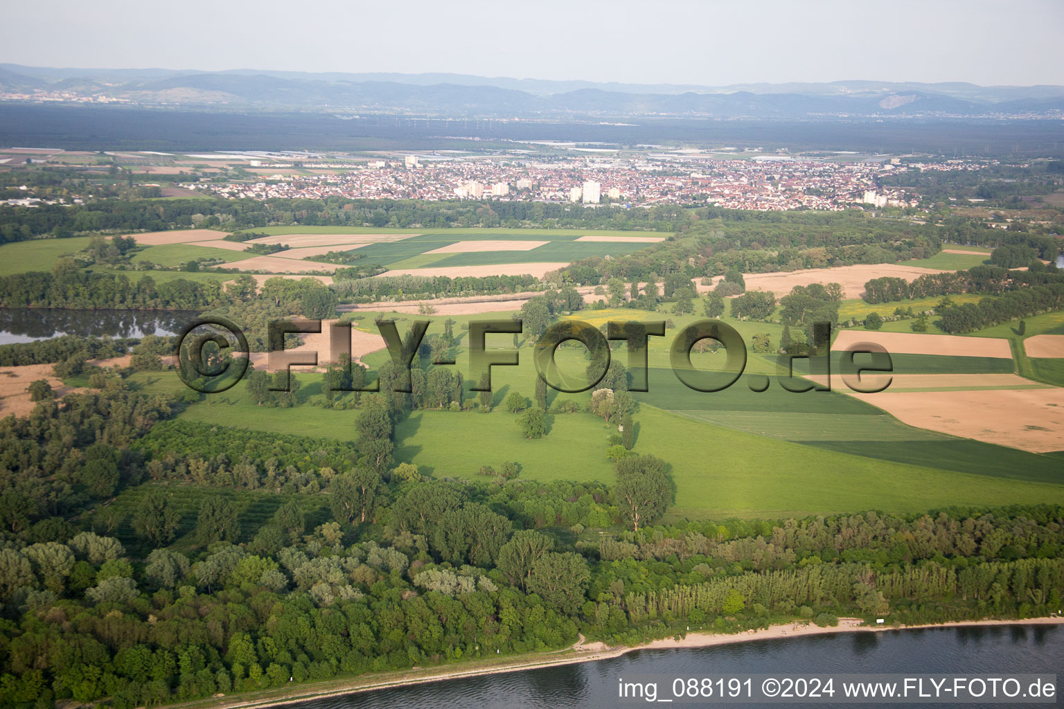 Lampertheim in the state Hesse, Germany viewn from the air