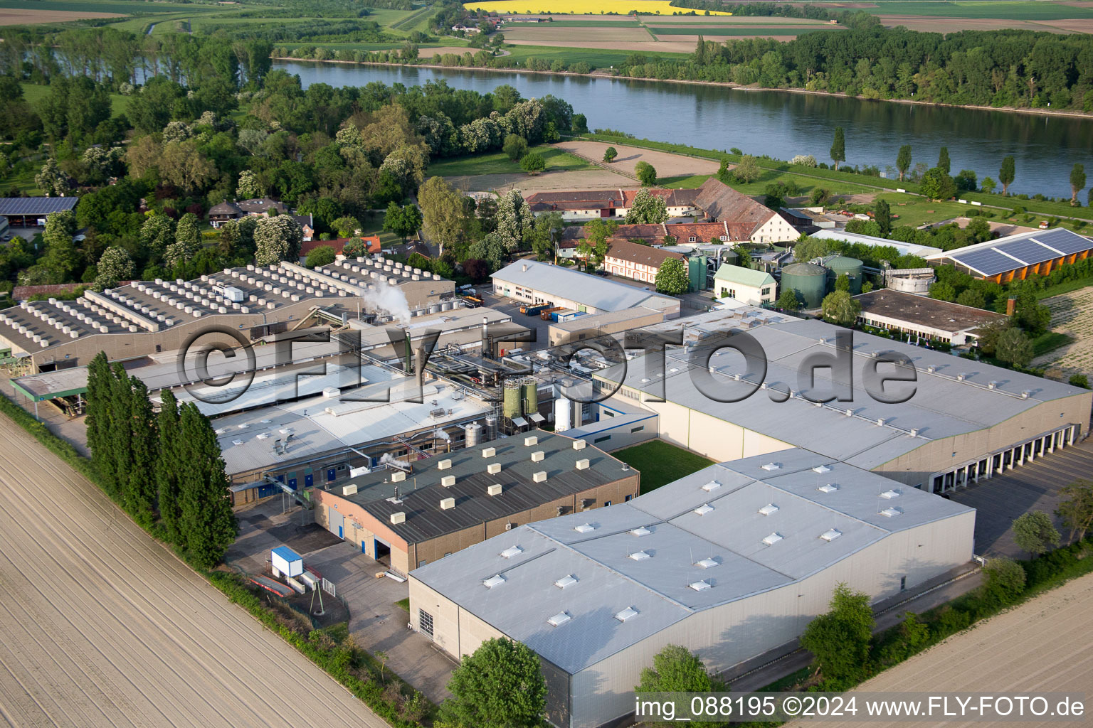 Aerial view of Petersau in the state Rhineland-Palatinate, Germany