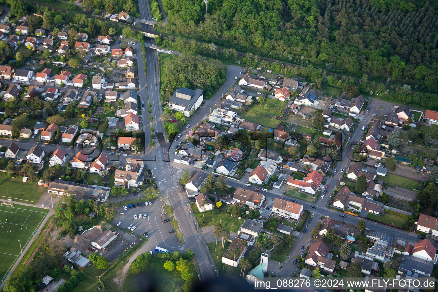 Aerial photograpy of District Sandhofen in Mannheim in the state Baden-Wuerttemberg, Germany