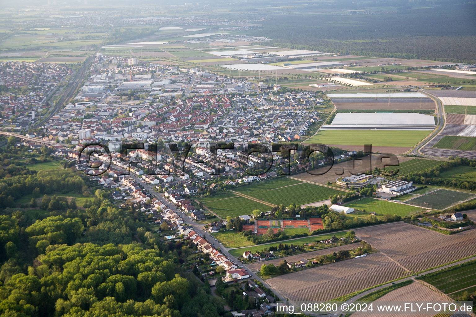 Drone image of Lampertheim in the state Hesse, Germany