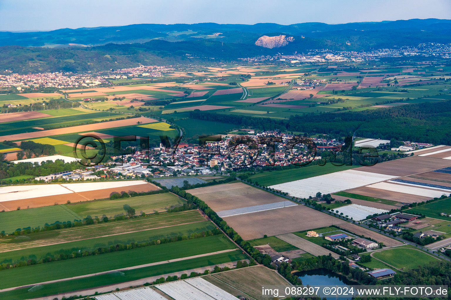 Aerial photograpy of Hüttenfeld in the state Hesse, Germany