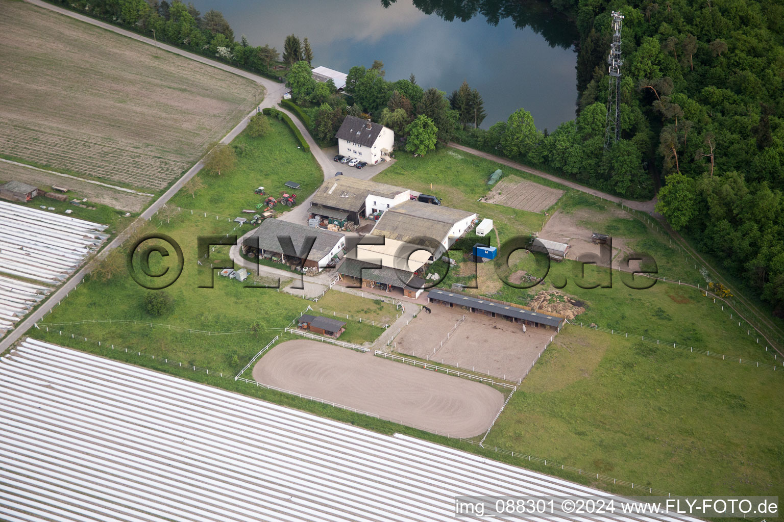 Buchenhof farm shop in the district Hüttenfeld in Lampertheim in the state Hesse, Germany