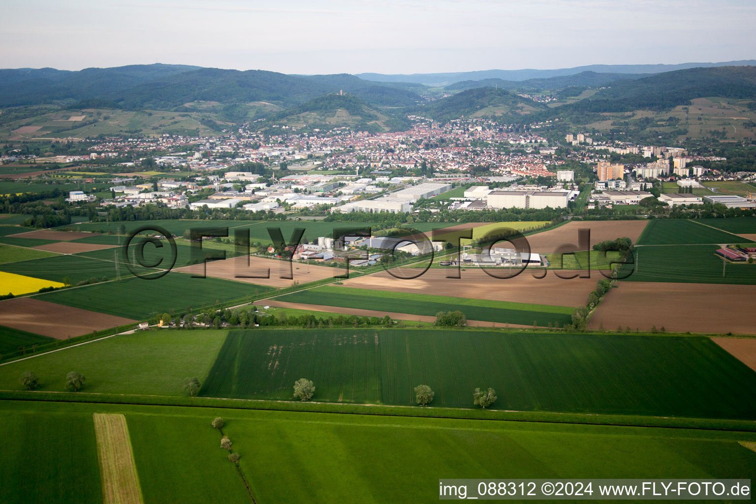 Aerial photograpy of Bensheim in the state Hesse, Germany