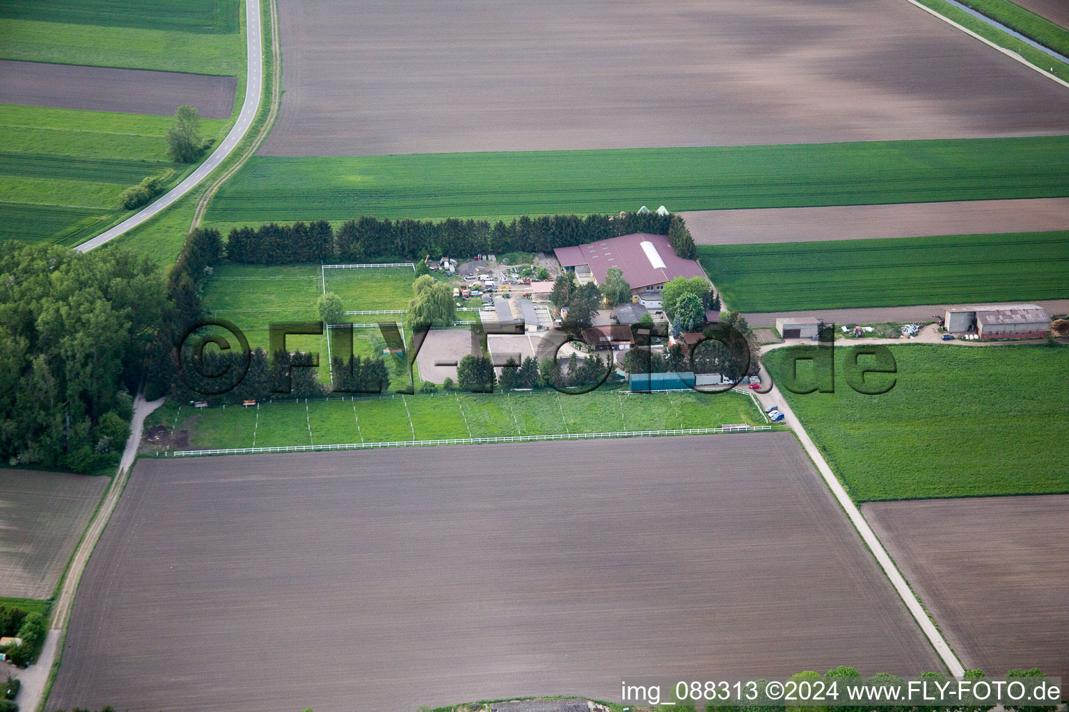 Lorsch in the state Hesse, Germany seen from above