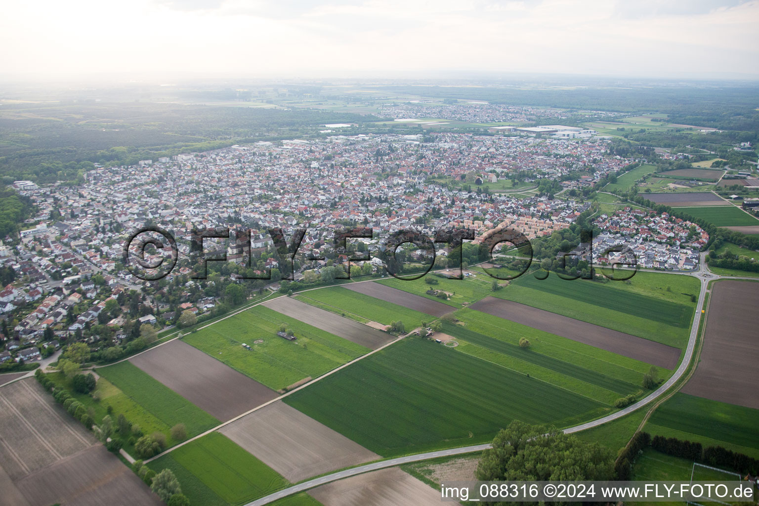 Lorsch in the state Hesse, Germany viewn from the air