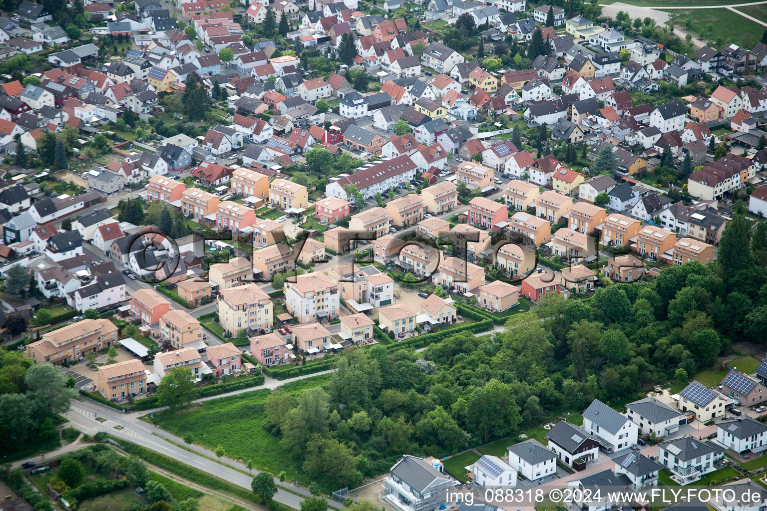 Drone image of Lorsch in the state Hesse, Germany