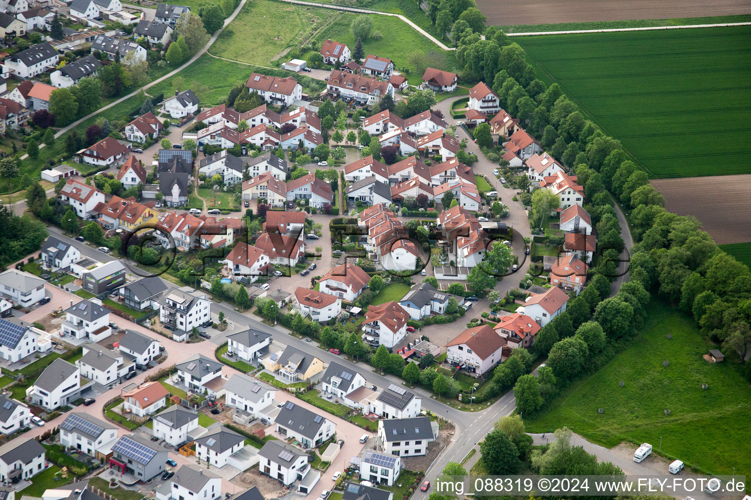 Lorsch in the state Hesse, Germany from the drone perspective