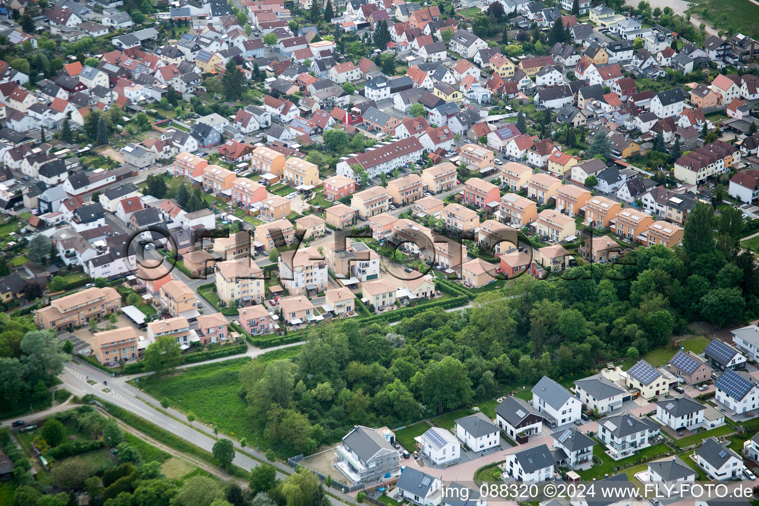 Lorsch in the state Hesse, Germany from a drone