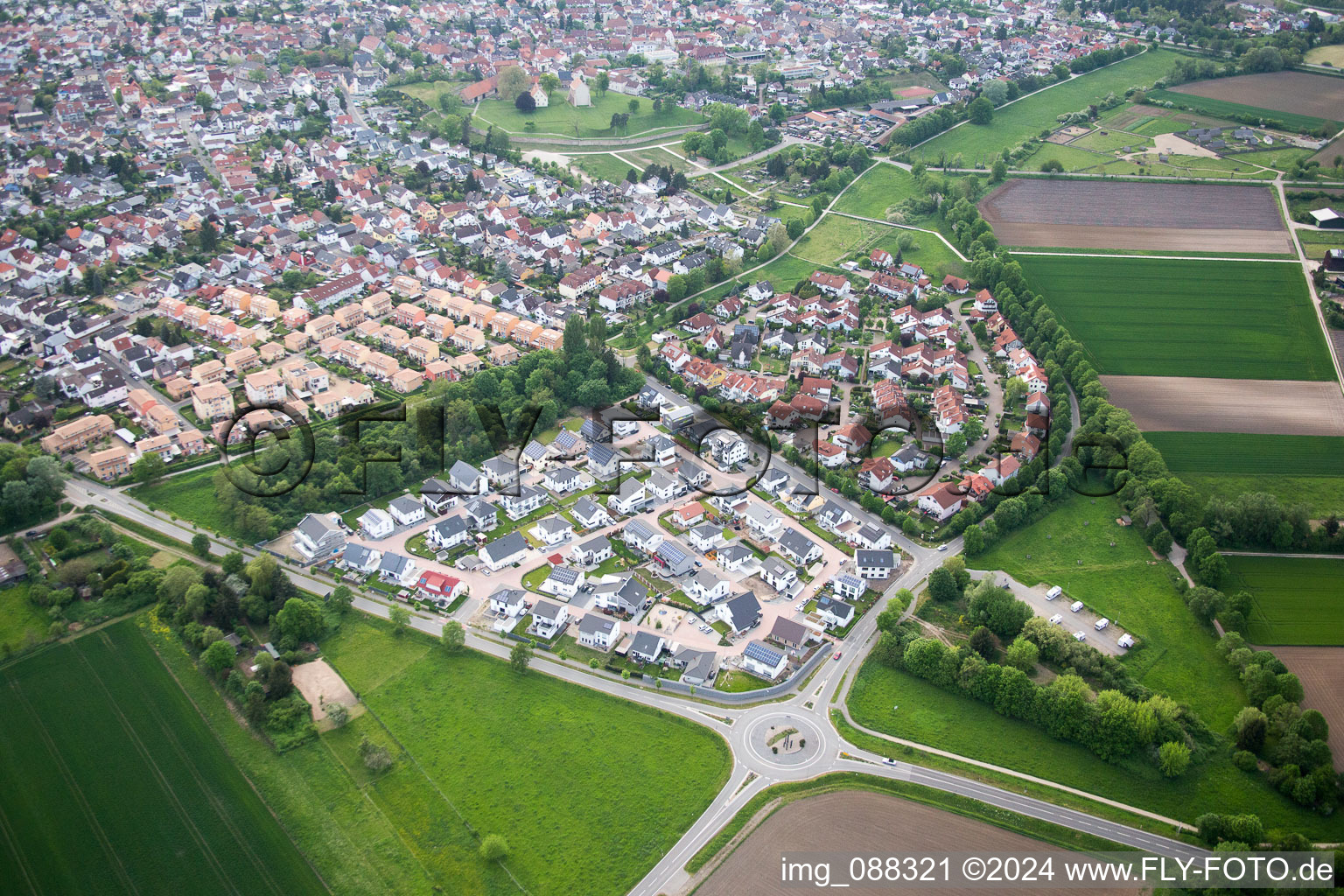 Lorsch in the state Hesse, Germany seen from a drone