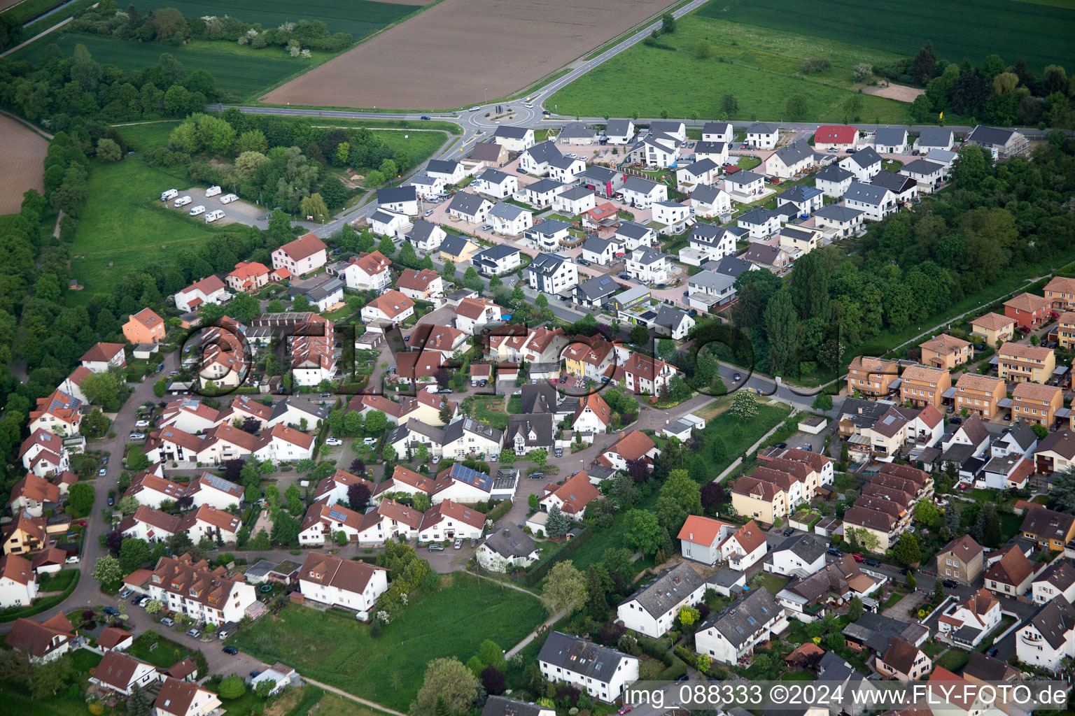 Lorsch in the state Hesse, Germany from above