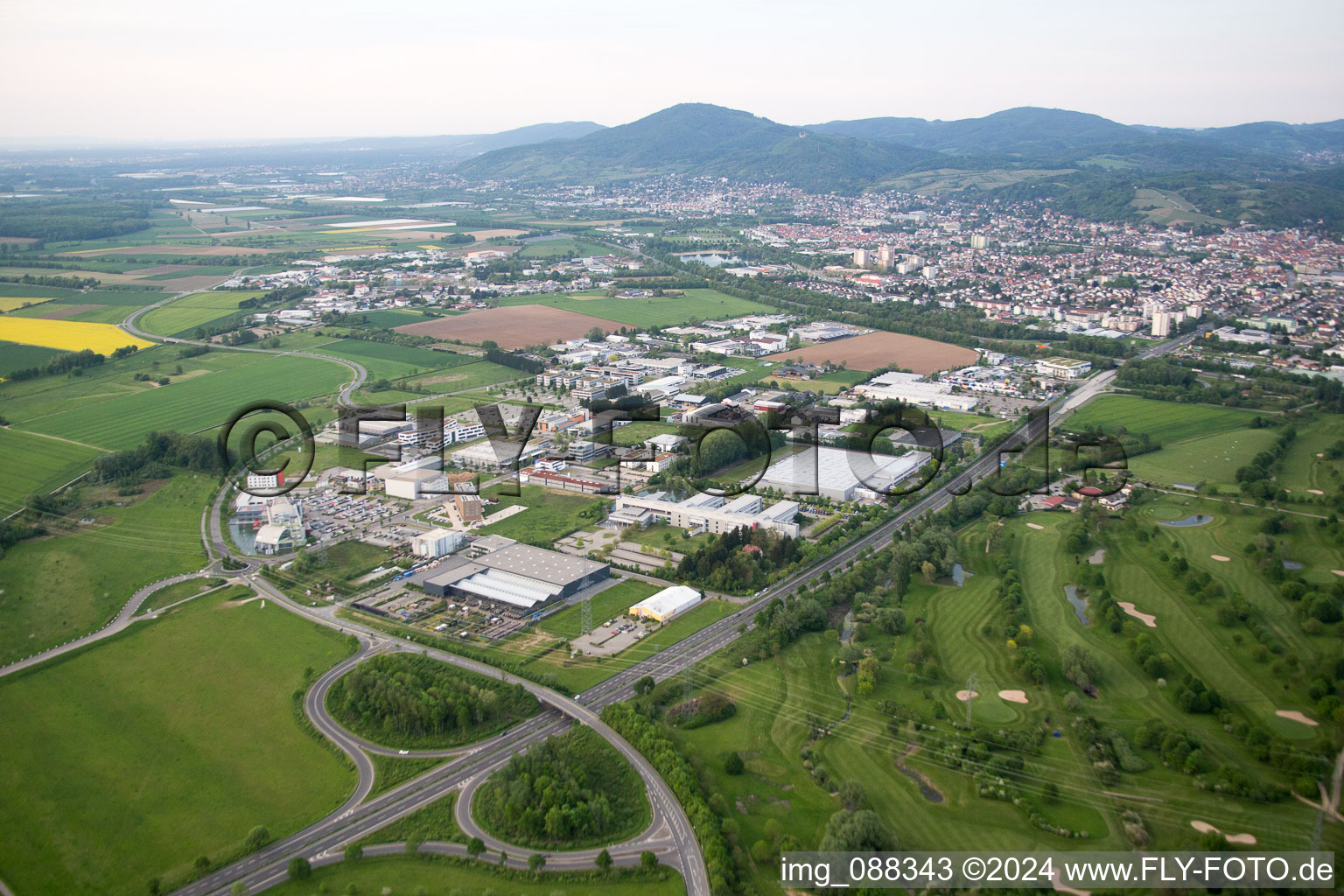 Aerial photograpy of Golf course in Bensheim in the state Hesse, Germany