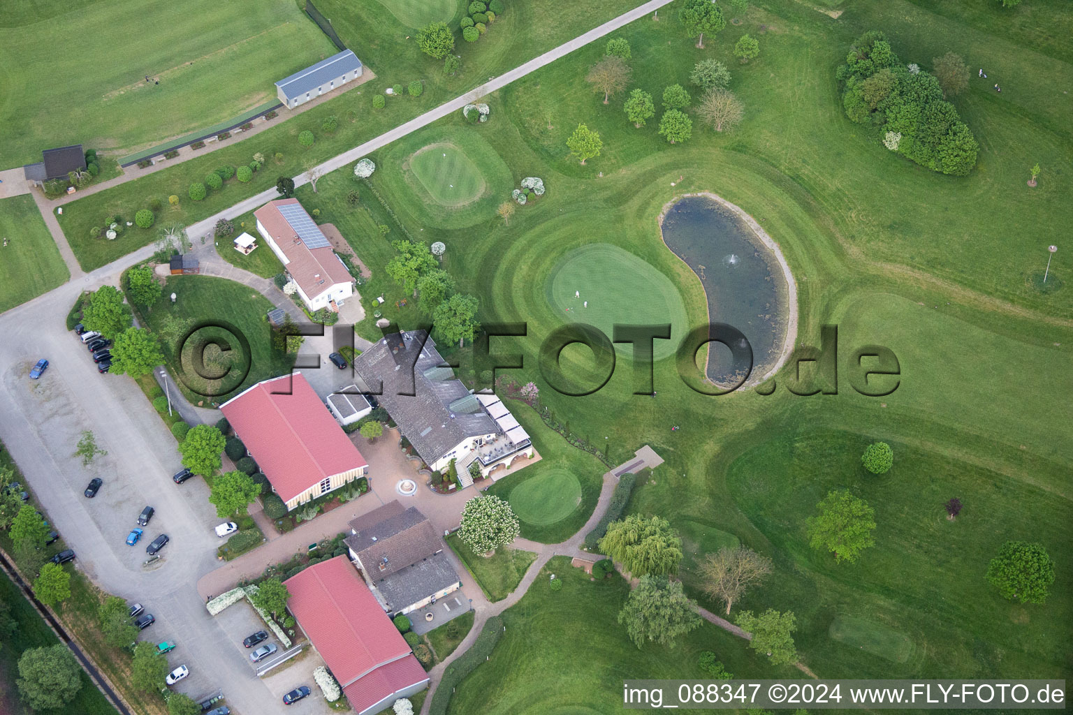 Golf course in Bensheim in the state Hesse, Germany out of the air